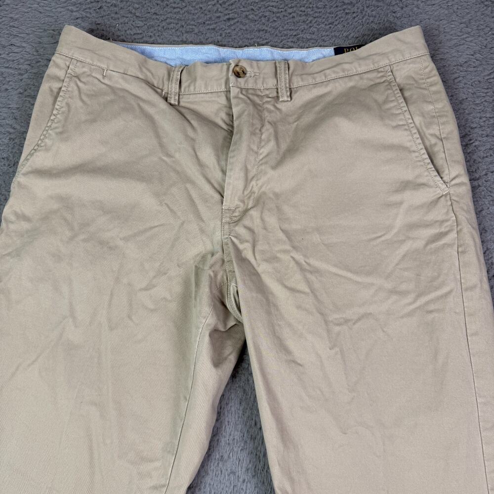 Polo Ralph Lauren Chino Pants Mens 34x30 Beige Stretch Straight Fit Cotton Twill